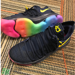 nike kd 10 be true彩虹配色實(shí)物怎么樣？杜蘭特10彩虹底照片曝光