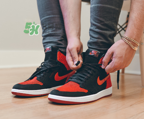 air jordan 1 flyknit banned上腳怎么樣？aj1編織款毛線鞋上腳效果