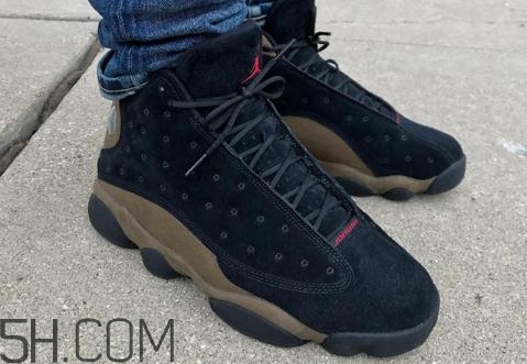 air jordan 13 olive麂皮橄欖配色上腳效果怎么樣？