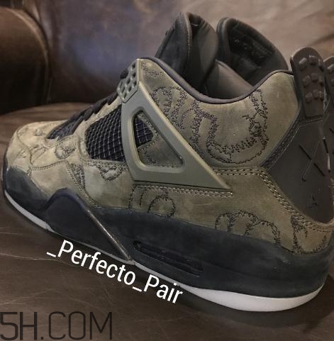 kaws與air jordan 4聯(lián)名橄欖綠版本實物什么樣？