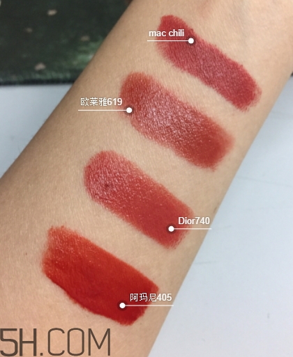 歐萊雅619秋葉和阿瑪尼405試色對(duì)比