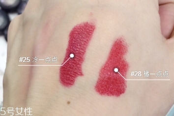 嬌蘭寶石口紅25還是28？兩款冰冰紅大比拼