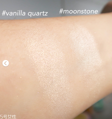 becca高光vanilla quartz和moonstone的對(duì)比試色